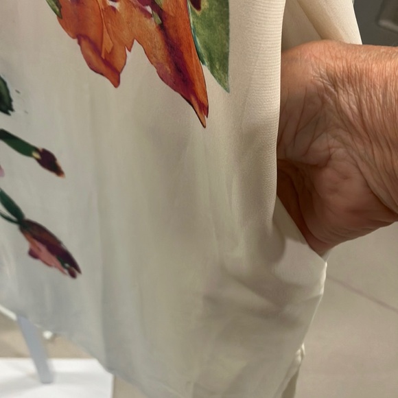 Dennis Basso Floral Sheer Dress - Multicolor - Picture 5 of 9